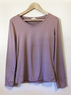 Urban Diction Lavender Long Sleeve Top Soft Stretchy Layering Basic S